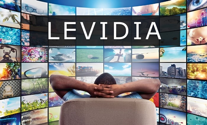 Levidia homepage preview with movies and TV shows in HD/4K